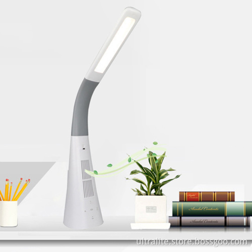LED Desk Lamp With Air Purifier Neck Flexible Table Lamp Base Lamp With USB Charging